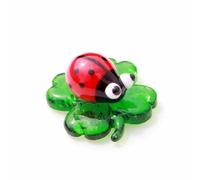 Tiny Crystal Insect Figurine Glass Clover:Hand Blown Statue Décor Room Ornament Colorful Glass Collectible Figurines Animals Statue Ladybug