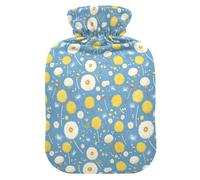 Tiny Dandelion Blue Hot Water Bottle with Soft Cover, 2L Hot Compresses for The Body for Period Cramps