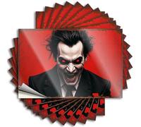 Tiny Decal Aesthetic Decals, Coffee Bar Decor Cute Pattern Design for Travel Notebook | Door Removable Vinyl The Laughing Man: A Fiery Red Portrait(8X12CM)