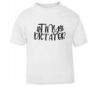 Tiny Dictator [BBY6] Short Sleeve Cotton Toddler t Shirt, 1-2 Years, White