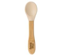 Tiny Dining 2x Bamboo Silicone Tip Spoons - Baby Toddler Soft Feeding Weaning Spoon in Off-White Tiny Dining Off-White