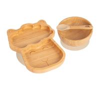 Tiny Dining 3Pc Llama Bamboo Suction Dinner Set - Beige