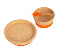 Tiny Dining 3pc Round Bamboo Baby Weaning Set in Orange Tiny Dining Orange
