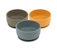 Tiny Dining 3Pc Silicone Suction Bowls - Non-Slip Silicone Baby Toddler Weaning Bowl Feeding Silicone Bowl Set