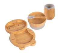 Tiny Dining 4pc Penguin Bamboo Baby Weaning Set in Grey Tiny Dining Grey