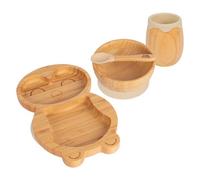 Tiny Dining 4Pc Penguin Bamboo Suction Baby Feeding Set - Beige