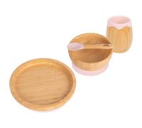 Tiny Dining 4pc Round Bamboo Baby Weaning Set in Light Pink Tiny Dining Light Pink