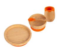 Tiny Dining 4pc Round Bamboo Baby Weaning Set in Orange Tiny Dining Orange