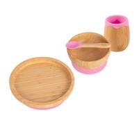 Tiny Dining 4pc Round Bamboo Baby Weaning Set in Pink Tiny Dining Pink