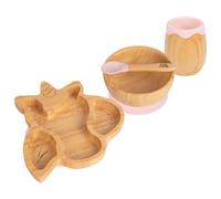 Tiny Dining 4pc Unicorn Bamboo Baby Weaning Set in Light Pink Tiny Dining Light Pink
