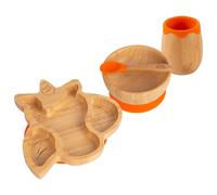 Tiny Dining 4pc Unicorn Bamboo Baby Weaning Set in Orange Tiny Dining Orange