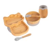 Tiny Dining 5pc Bamboo Llama Baby Weaning Set in Grey Tiny Dining Grey