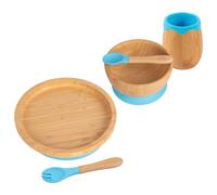 Tiny Dining 5Pc Bamboo Round Baby Weaning Set - Blue