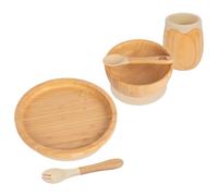 Tiny Dining 5pc Bamboo Round Baby Weaning Set in Beige Tiny Dining Beige