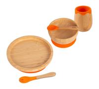 Tiny Dining 5pc Bamboo Round Baby Weaning Set in Orange Tiny Dining Orange
