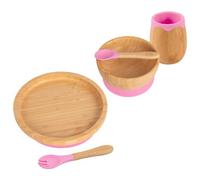 Tiny Dining 5Pc Bamboo Round Baby Weaning Set - Pink