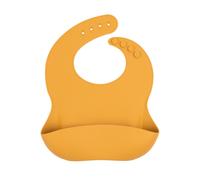 Tiny Dining Adjustable Silicone Baby Feeding Bib with Food Catcher Pocket in Orange Tiny Dining Orange