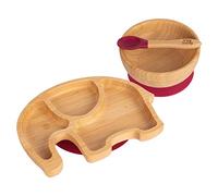3pc Elephant Bamboo Baby Weaning Set Tiny Dining Red One Size