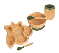 5pc Bamboo Unicorn Baby Weaning Set Tiny Dining Olive One Size