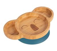 Tiny Dining Baby Plate with Suction Cup - Koala - Navy Blue - Divided Non-Slip Bamboo Self-Feeding Baby Weaning Plate for Babies, Toddlers, Children