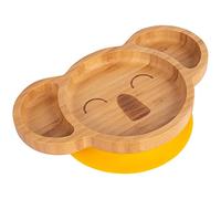 Tiny Dining Baby Plate with Suction Cup - Koala - Yellow - Divided Non-Slip Bamboo Self-Feeding Baby Weaning Plate for Babies, Toddlers, Children