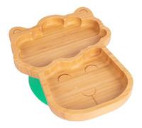 Tiny Dining Baby Plate with Suction Cup - Llama - Green - Divided Non-Slip Bamboo Self-Feeding Baby Weaning Plate for Babies, Toddlers, Children