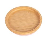 Tiny Dining Baby Plate with Suction Cup - Round - Pastel Pink - Divided Non-Slip Bamboo Self-Feeding Weaning Plate for Babies, Toddlers, Children
