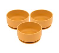 Tiny Dining Baby Silicone Suction Bowls - Ochre - Non-Slip Silicone Toddler Weaning Bowl Feeding Silicone Bowl - Set Of 3