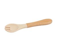 Tiny Dining Bamboo Silicone Tip Fork - Baby Toddler Soft Feeding Weaning Fork in Beige Tiny Dining Beige