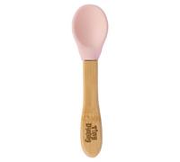 Tiny Dining Bamboo Silicone Tip Spoon - Pastel Pink - Children's Baby Toddler Soft Curved Feeding Weaning Spoon