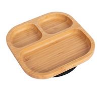 Tiny Dining Bamboo Suction Plate - Black - Divided Non-Slip Bamboo Self-Feeding Baby Weaning Plate