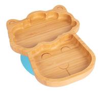 Tiny Dining Bamboo Suction Plate - Llama/blue - Divided Non-Slip Bamboo Self-Feeding Baby Weaning Plate