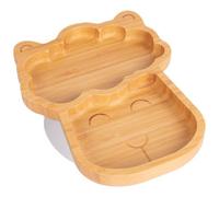 Tiny Dining Bamboo Suction Plate - Llama/white - Divided Non-Slip Bamboo Self-Feeding Baby Weaning Plate