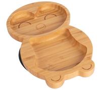 Tiny Dining Bamboo Suction Plate - Penguin/black - Divided Non-Slip Bamboo Self-Feeding Baby Weaning Plate