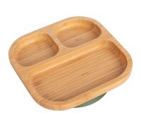 Tiny Dining Bamboo Suction Plate - Segmented - Divided Non-Slip Baby Weaning Plate in Green Tiny Dining Green