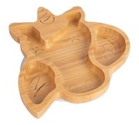 Tiny Dining Bamboo Suction Plate - Unicorn/white - Divided Non-Slip Bamboo Self-Feeding Baby Weaning Plate