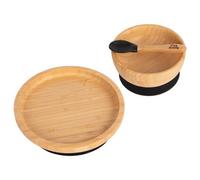 Tiny Dining Children's Bamboo Suction Round Dinner Set - Black