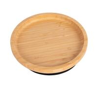 Tiny Dining Children's Bamboo Suction Round Plate - Black