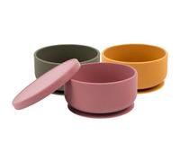 Tiny Dining Silicone Suction Bowls With Lids - Non-Slip Silicone Baby Toddler Weaning Bowl Feeding Silicone Bowl 3Pc Set