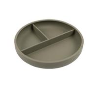 Tiny Dining Silicone Suction Plate - Silver Sage - Divided Non-Slip Silicone Baby Toddler Weaning Bowl Feeding Silicone Bowl