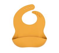 Tiny Dining Silicone Weaning Bib - Ochre - Silicone Baby Weaning Bib Food Catcher Waterproof Toddler Bibs