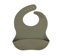 Tiny Dining Silicone Weaning Bib - Silver Sage - Silicone Baby Weaning Bib Food Catcher Waterproof Toddler Bibs