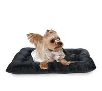 Tiny Dog Bed 18 x 12 for Extra Small Dogs and Cats Fit Crate or Cage 18 Inch,Ultra Soft Cat Warmer Mat for Feral and Indoor Cats,Fluffy Comfy Kennel Pad Anti-Slip & Washable Pet Sleeping Mat,Black XXS
