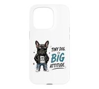 Tiny Dog Big Attitude French Bulldog Born To Be Awesome Case for iPhone 15 Pro