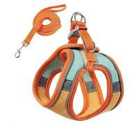 Tiny Dog Harness - Lightweight Mesh Step-in Vest for Puppy, Reflective & Escape-Proof Design with High-Stick Magic Tape - Indoor/Outdoor Use for Chihuahua, Maltese, Shih Tzu (Green Orange)