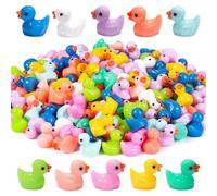 Tiny Ducks 100 Pack Mini Resin Ducks Cute Ornaments 10 Colors Small Little Plastic Ducks Bulk for Aquariums,Potted Plants,Garden Landscapes Dollhouses Decoration DIY Art Crafts,Party Bag Fillers