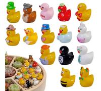 Tiny Ducks - 50 Pieces Tiny Yellow Resin Figurines | Yellow Ducks Bulk | Mini Resin Duck Figurines, Multiple Styles, for Winter Daytime Night Party Wedding Date Offices Special Occasions Hotel