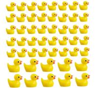 Tiny Ducks, 50pcs Luminous Mini Plastic Ducks, Cute Yellow Miniature, 0.8x0.6" Mini Figures for Dollhouses, Garden, Potted Plant Decor