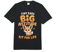 Tiny Ears Big Attitude Kit Fox Life Comfort Colors Adult Heavyweight T-Shirt