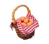 Tiny Egg Basket Dollhouse Scene Decor Tiny Egg Duck Egg Woven Basket Realistic Dollhouse Accessories White